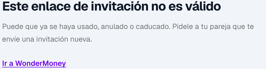 The join page showing the invalid-invite state, with a message explaining the link cannot be used.